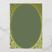 Invitation En Aluminium Mariage Luxe Baroque Vert et Or (Verso)