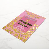 Invitation En Aluminium Mariage LuxGlitter Pink Gold Sikh Anand Karaj (Rotation)