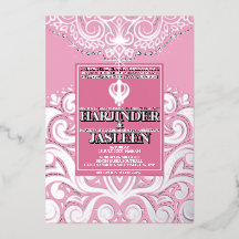 Mariage LuxGlitter rose Silver Sikh Anand Karaj