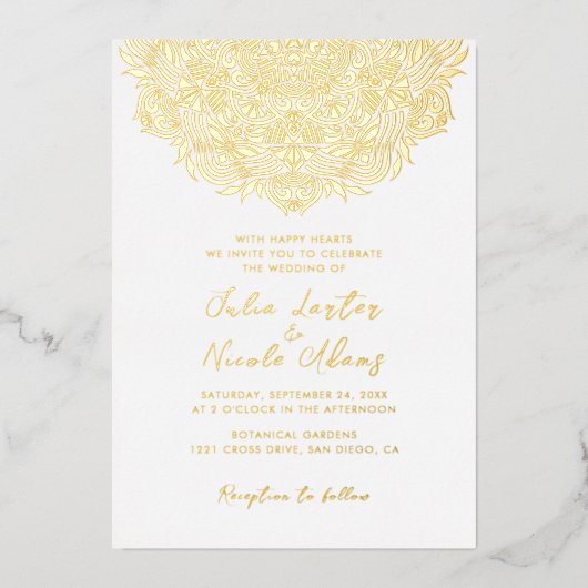 Invitation En Aluminium Mariage Mandala (Recto)