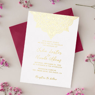 Invitation En Aluminium Mariage Mandala Arc Floral Art Nouveau Arabe
