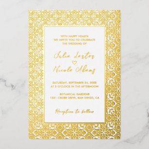 Invitation En Aluminium Mariage Mandala Géométrique Esthétique Luxueux