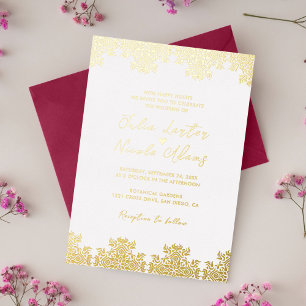 Invitation En Aluminium Mariage Mandala Géométrique Luxueux Esthétique