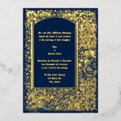 Invitation En Aluminium Mariage médiéval aux oiseaux et fleurs illuminés (Recto)