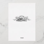 Invitation En Aluminium Mariage médiéval aux oiseaux et fleurs illuminés (Verso)