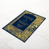 Invitation En Aluminium Mariage médiéval aux oiseaux et fleurs illuminés (Rotation)