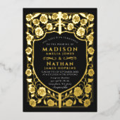 Invitation En Aluminium Mariage médiéval de Black Sword Shield (Recto)