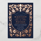 Invitation En Aluminium Mariage médiéval du bouclier d'épée bleue (Recto)