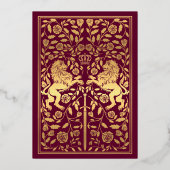 Invitation En Aluminium Mariage médiéval du Lion royal (Verso)