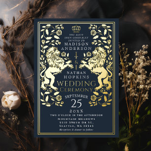 Invitation En Aluminium Mariage médiéval du Lion royal de la Marine