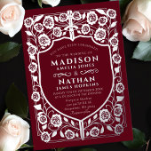 Invitation En Aluminium Mariage médiéval Red Sword Shield