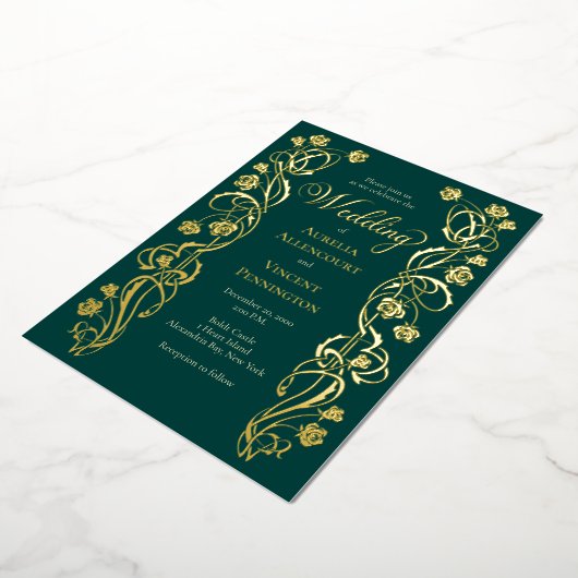 Invitation En Aluminium Mariage médiéval royal Rose (Rotation)