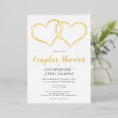Invitation En Aluminium Mariage minimal Deux Cœurs Noir Blanc Couple (Debout devant)