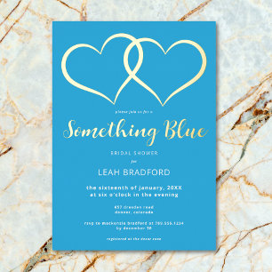 Invitation En Aluminium Mariage Minimal Deux Cœurs Quelque Chose de Bleu