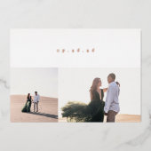 Invitation En Aluminium Mariage minimal Glimmer Enregistrer la date (Recto)