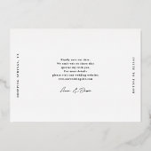 Invitation En Aluminium Mariage minimal Glimmer Enregistrer la date (Verso)