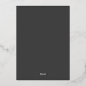 Invitation En Aluminium Mariage minimal moderne noir (Verso)