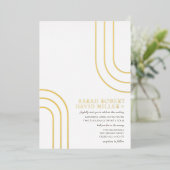 Invitation En Aluminium Mariage minimal or blanc simple moderne (Debout devant)