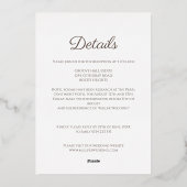 Invitation En Aluminium Mariage minimal or blanc simple moderne (Verso)