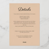 Invitation En Aluminium Mariage minimal or Peach (Verso)