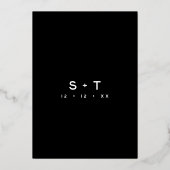 Invitation En Aluminium Mariage minimal photo noir blanc moderne (Verso)