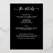 Invitation En Aluminium Mariage minimal photo noir blanc moderne (Verso)