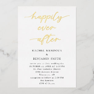 Invitation En Aluminium Mariage Minimal Script Élégant À Bonheur Éternel