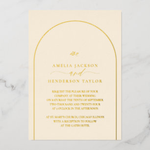 Invitation En Aluminium Mariage minimaliste bohème à la crème avec arche