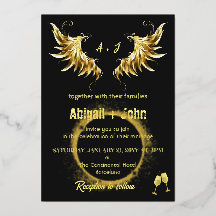 Mariage minimaliste classique Gold Wing Circle