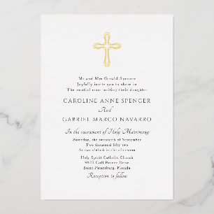 Invitation En Aluminium Mariage Minimaliste de Messe Catholique