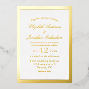 Invitation En Aluminium Mariage Minimaliste Élégant