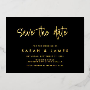 Invitation En Aluminium Mariage minimaliste moderne Enregistrer la date