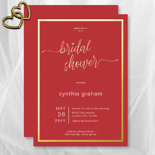 Invitation En Aluminium Mariage Minimaliste Moderne Rouge Cramoisi