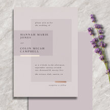 Mariage minimaliste neutre à l'or rose et lavande