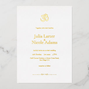 Invitation En Aluminium Mariage minimaliste Omkar Hindu