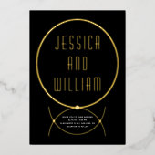 Invitation En Aluminium Mariage moderne à cadre doré (Recto)