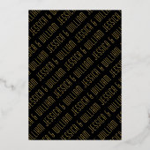 Invitation En Aluminium Mariage moderne à cadre doré (Verso)