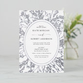 Invitation En Aluminium mariage moderne à fleurs (Debout devant)
