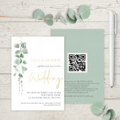 Invitation En Aluminium Mariage moderne aquarelle Eucalyptus Or Réel