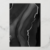 Invitation En Aluminium Mariage moderne Black Silver Agate (Verso)