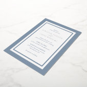 Invitation En Aluminium Mariage Moderne Bleu Poussiéreux Argent (Rotation)
