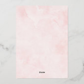 Invitation En Aluminium Mariage moderne Botanique Silver Blush Rose (Verso)