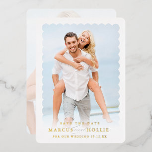 Invitation En Aluminium MARIAGE MODERNE calligraphie de fiançailles minima