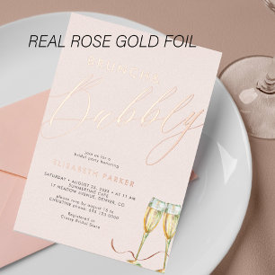Invitation En Aluminium Mariage moderne champagne rosé blush rose doré