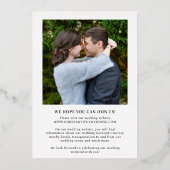 Invitation En Aluminium Mariage moderne chic Enregistrer la date (Verso)