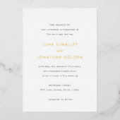 Invitation En Aluminium Mariage Moderne Classique (Recto)