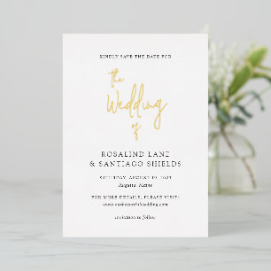 Invitation En Aluminium Mariage Moderne Classique Enregistrez la Date