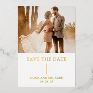 Invitation En Aluminium Mariage moderne contemporain Foil Enregistrer la d