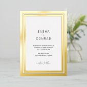 Invitation En Aluminium Mariage moderne de bordure en gras (Debout devant)