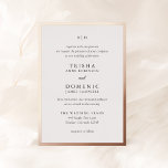 Invitation En Aluminium Mariage moderne de Trisha<br><div class="desc">Invitations de mariage modernes avec un design propre avec des polices serif et script.</div>